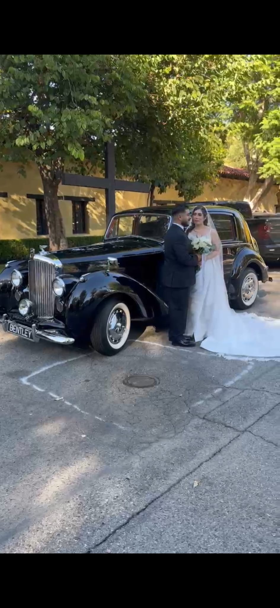 Classic Bentley at a wedding